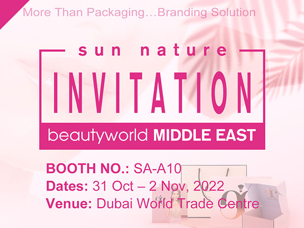 SUN NATURE parteciperà a Beautyworld MIDDLE EAST 2022